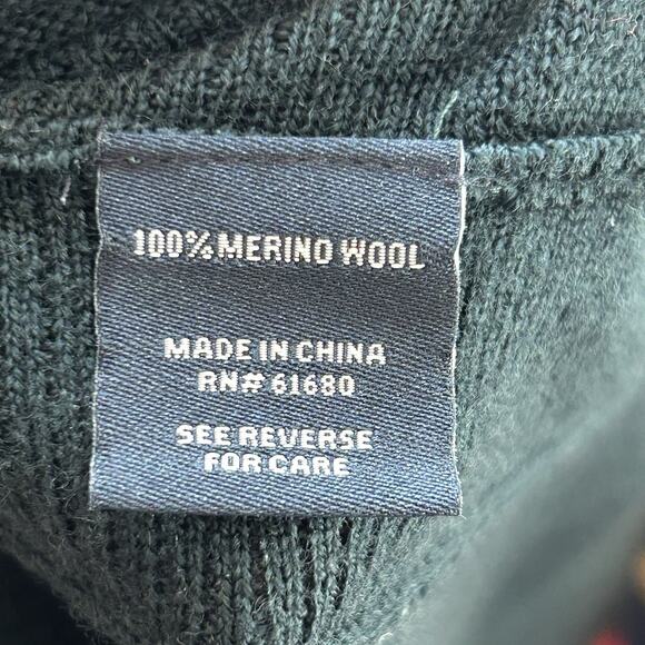 525 America Women's Wool Tunic Sweater Size S Green Turtleneck Longline - Picture 4 of 6